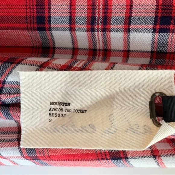 Ash & Ember Avalon Houston Fitted Plaid Flannel Shirt Red Size Small - Picture 10 of 15